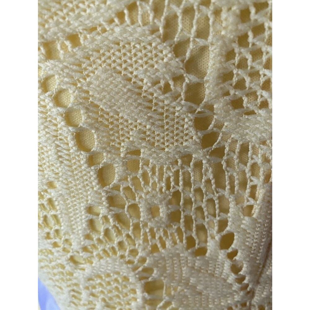 Studio One Yellow Floral Lace Fit Flare Dress Size 8 Spring Garden Party - Picture 4 of 9